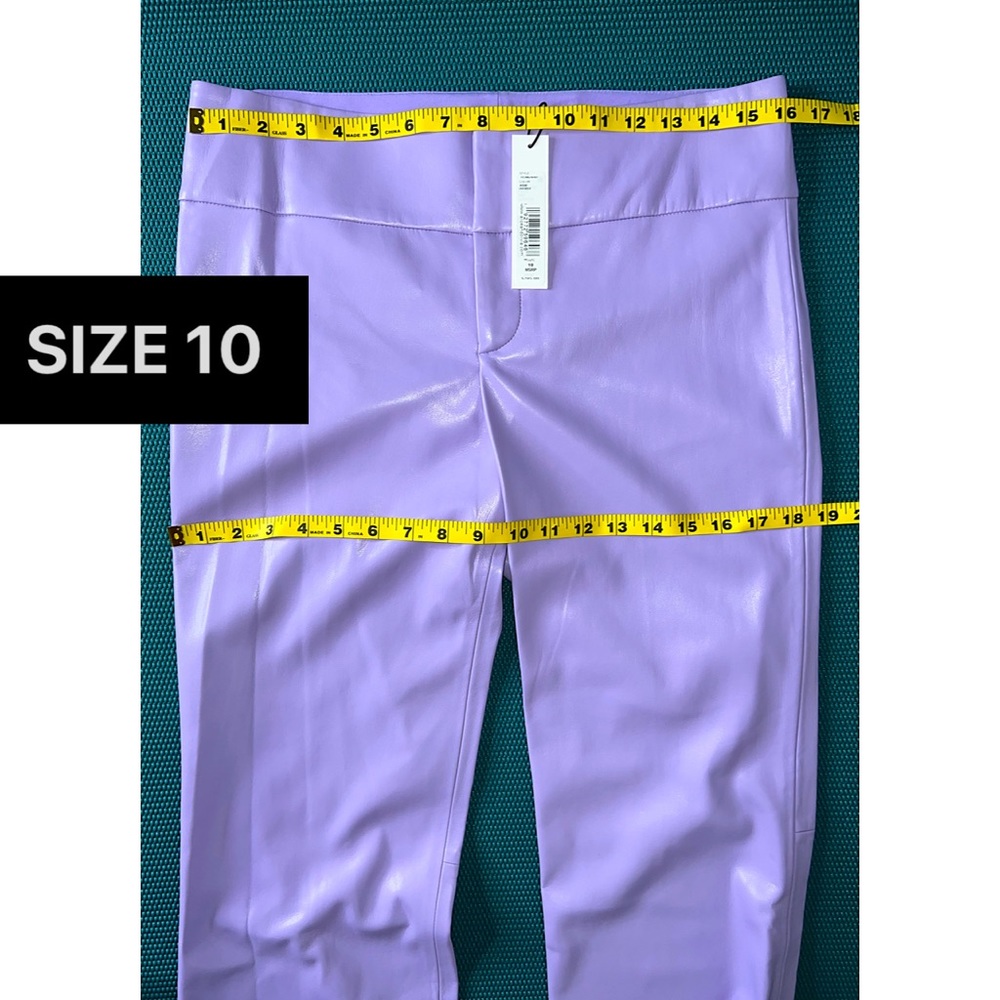 Alice + Olivia Olivia Vegan Leather Bootcut Lavender Purple Pant - Picture 13 of 16